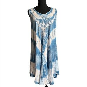 Exist Tie Dye Embroidered Dress Free Size